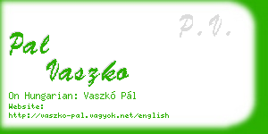 pal vaszko business card