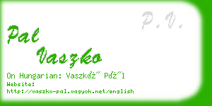 pal vaszko business card